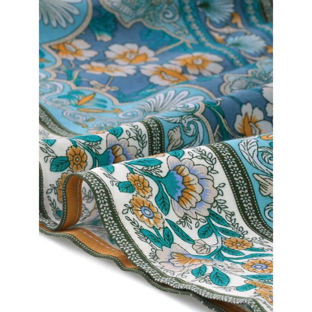 OFFERS OPEN! Small Allegra K Mint Green Floral Maxi Dress green blue Teal - Picture 5 of 6